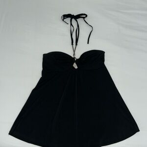 Black large key hole strapless top